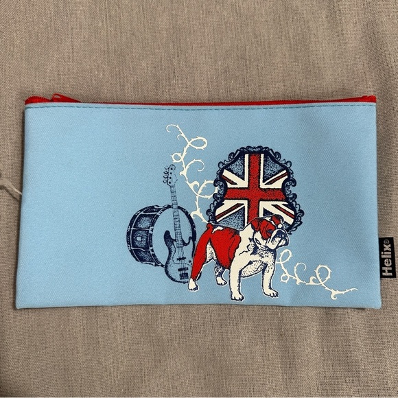 Helix Union Jack UK Bulldog envelope pouch, school supplies, makeup, NEW - Picture 4 of 5
